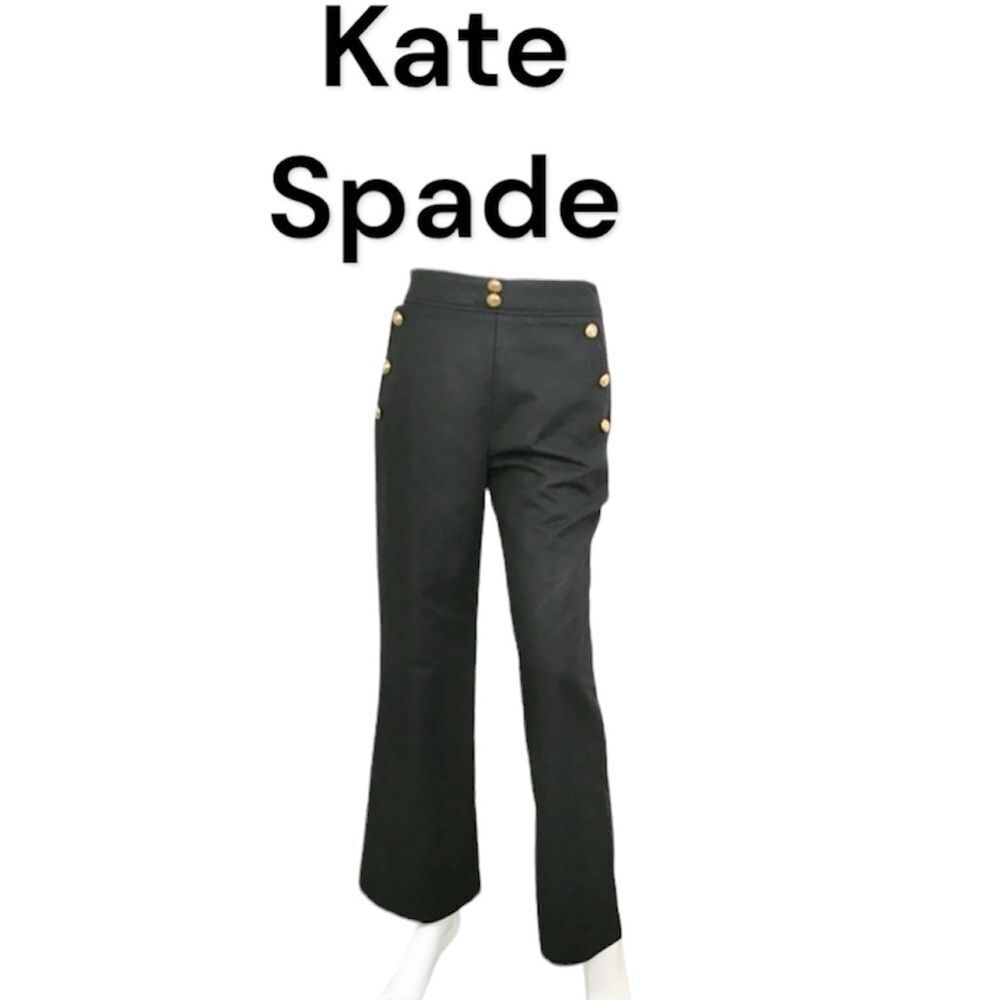 Kate Spade Black Gold Buttons Vintage Inspired Sailor Pant Size 4